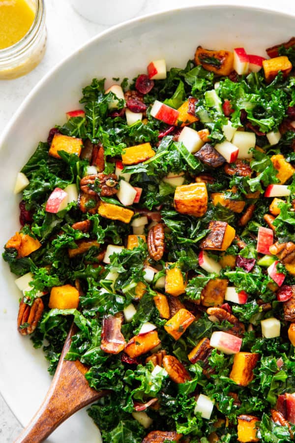 Kale Salad with Roast Pumpkin and Maple Cider Dressing | Renovatio