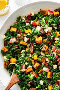 Kale Salad with Roast Pumpkin and Maple Cider Dressing