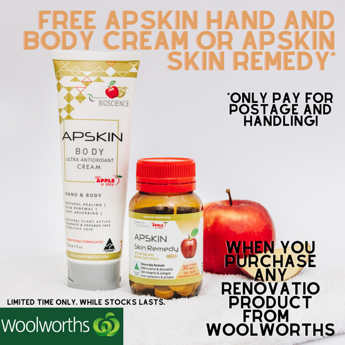 FREE APSKIN Hand and Body Cream or APSKIN Skin Remedy with Woolies purchase